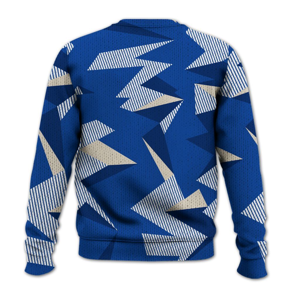 Knitted Sweater To Match Low Game Royal 1s - Geometric Camouflage Pattern