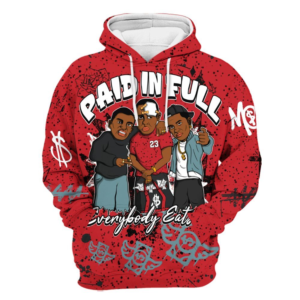 Hoodie To Match Retro Halloween 5s - Everybody Paid In Full Crayon All Over Print
