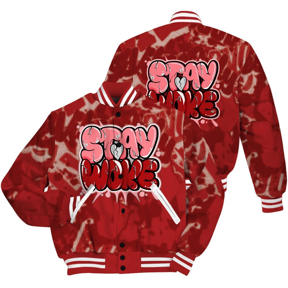 Varsity Jacket To Match Red Taxi 12s Shirt - Stay And Woken Street All Over Print