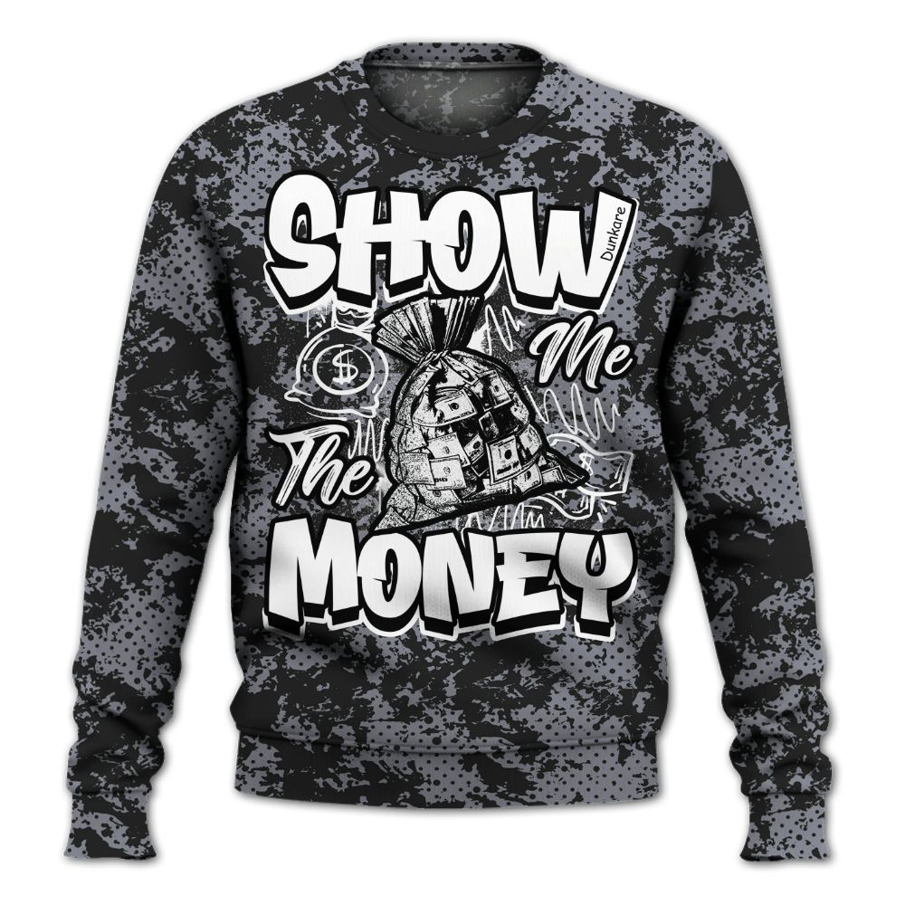 Sweatshirt To Match Retro Black Flint 13s - Show Me The Money Retro All Over Print
