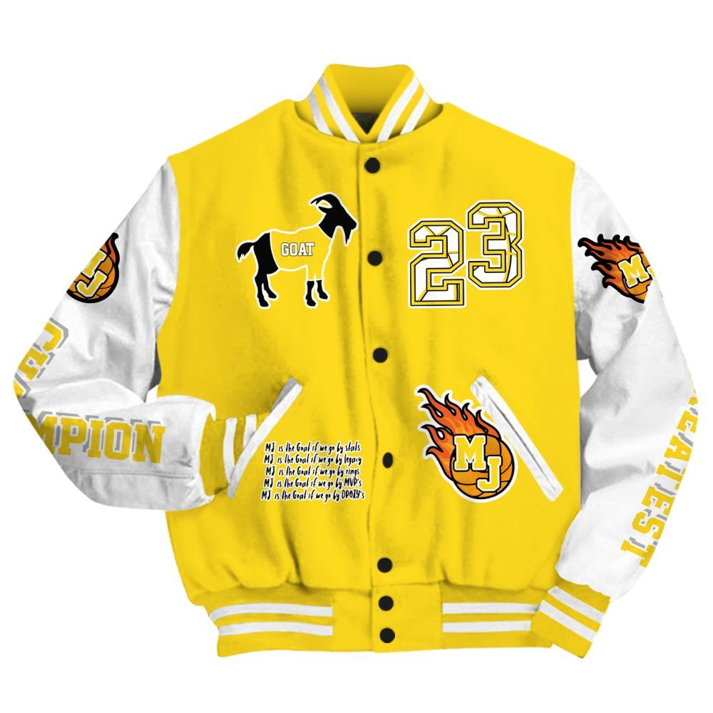 Varsity Jacket To Match Retro Thunder 4s - 23 G.0.A.T Jump Up Basketball All Over Print