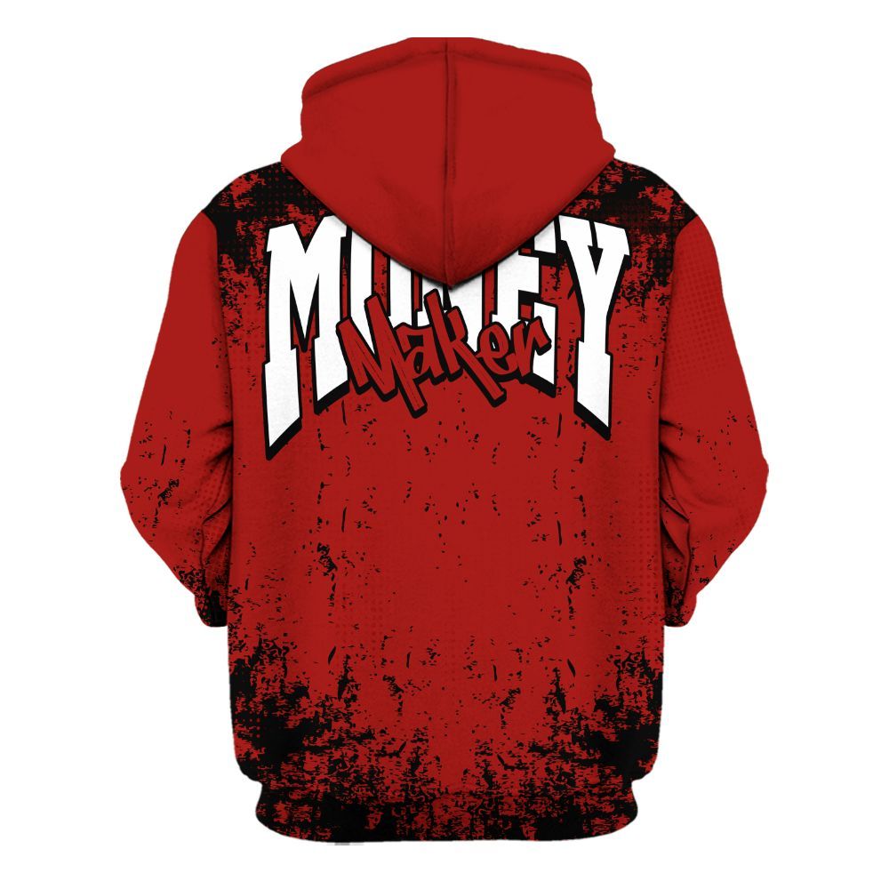 Hoodie To Match High OG Varsity Red 1s - Move In Silence Money Street Retro All Over Print