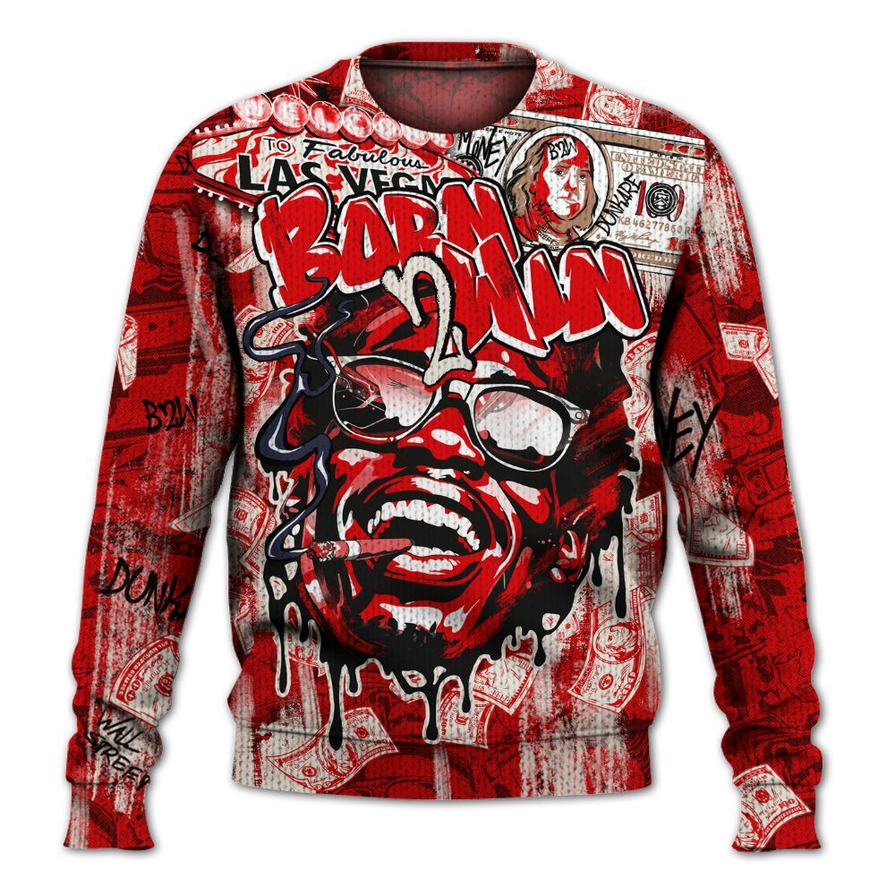 Knitted Sweater To Match Low OG Howard University 1s - Born To Win Money