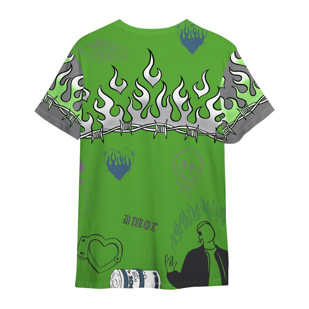 Shirt To Match Retro Green Bean 5s - Snake Trust No One All Over Print