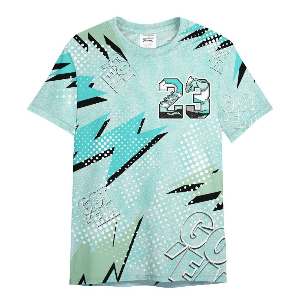 Shirt To Match Low OG Washed Teal 1s - 23 Custom Name 5s All Over Print