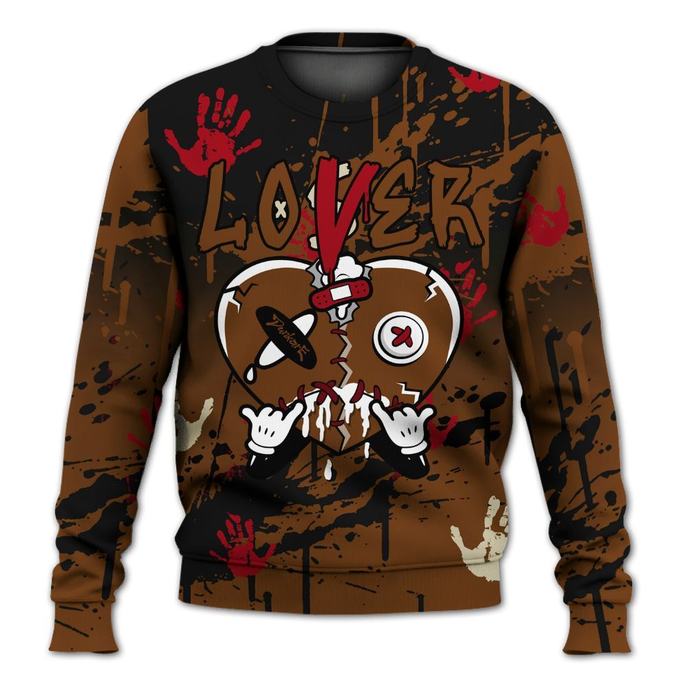 Sweatshirt To Match Archaeo Brown 5s - Loser Lover Drip Heart All Over Print
