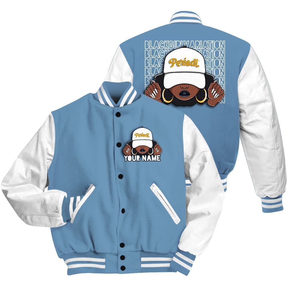 Varsity Jacket To Match High OG First In Flight 1s - Custom Name Black Girl All Over Print