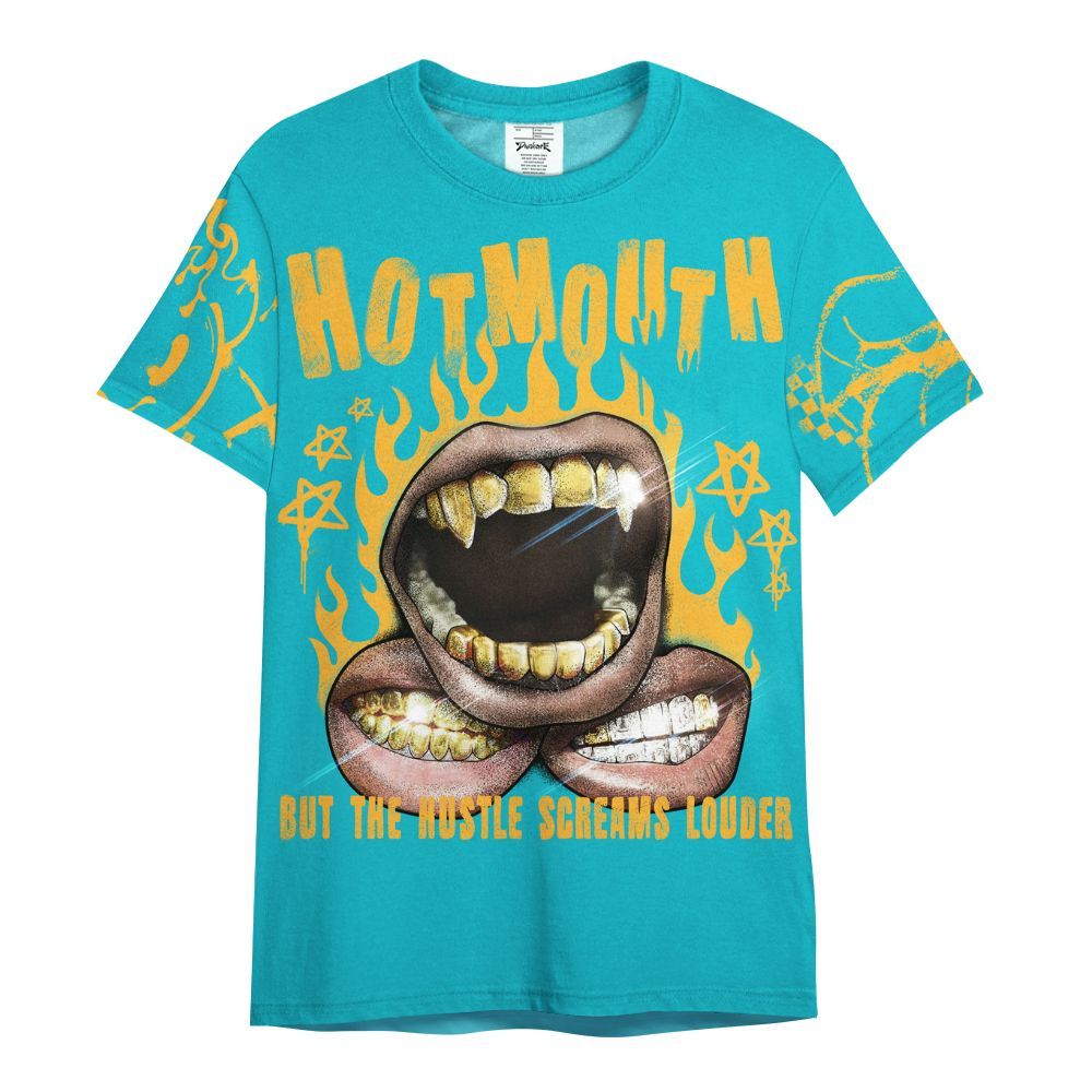 Shirt To Match Retro Aqua 5s - Mouth Burning Street Style All Over Print