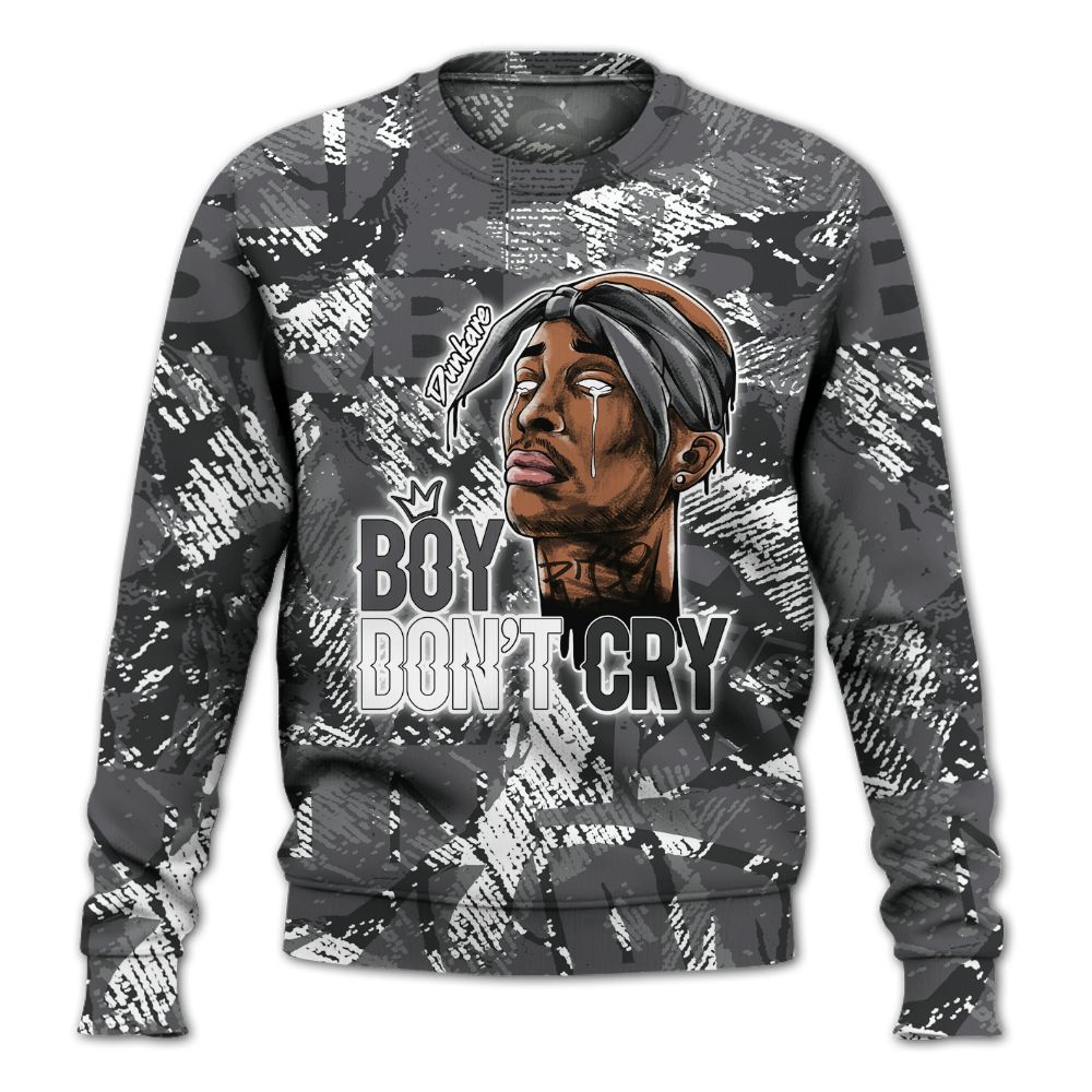 Sweatshirt To Match White Thunder 4s - Boiz Ain't Cry Unique Abstract All Over Print