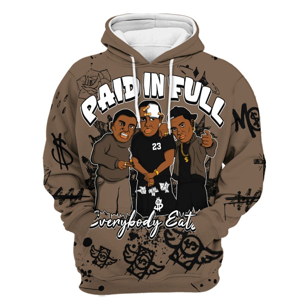 Hoodie To Match Dark Mocha Jack - Everybody Paid In Full Crayon All Over Print