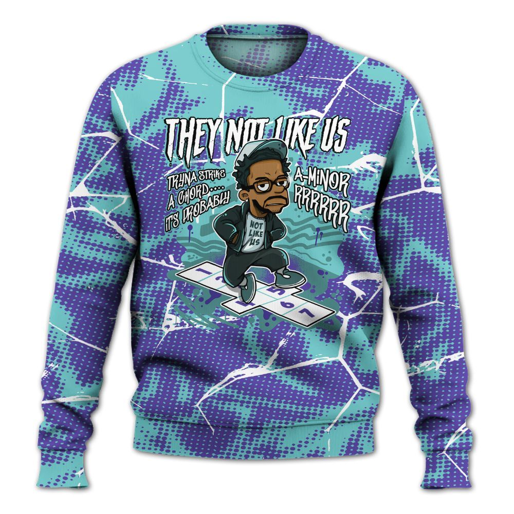 Sweatshirt To Match Low Hornets 1s - Hopscotch Dislike Us Graphic Crack All Over Print