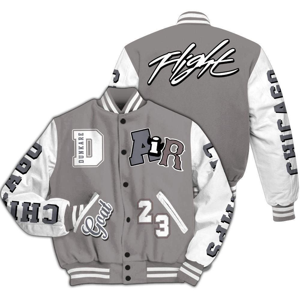 Varsity Jacket To Match Cool Grey 11s - AIR Number 23 GOAT All Over Print