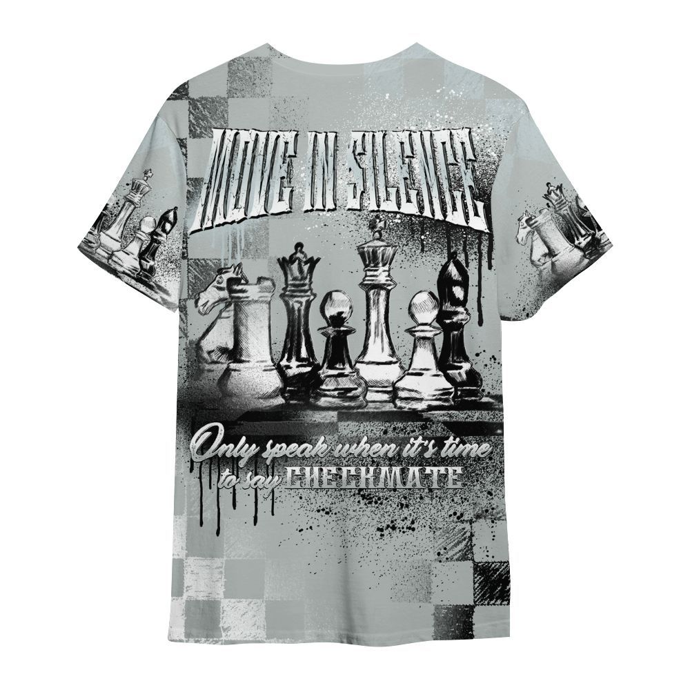 Shirt To Match Black Wolf Grey 12s - Chess Move In Silence All Over Print