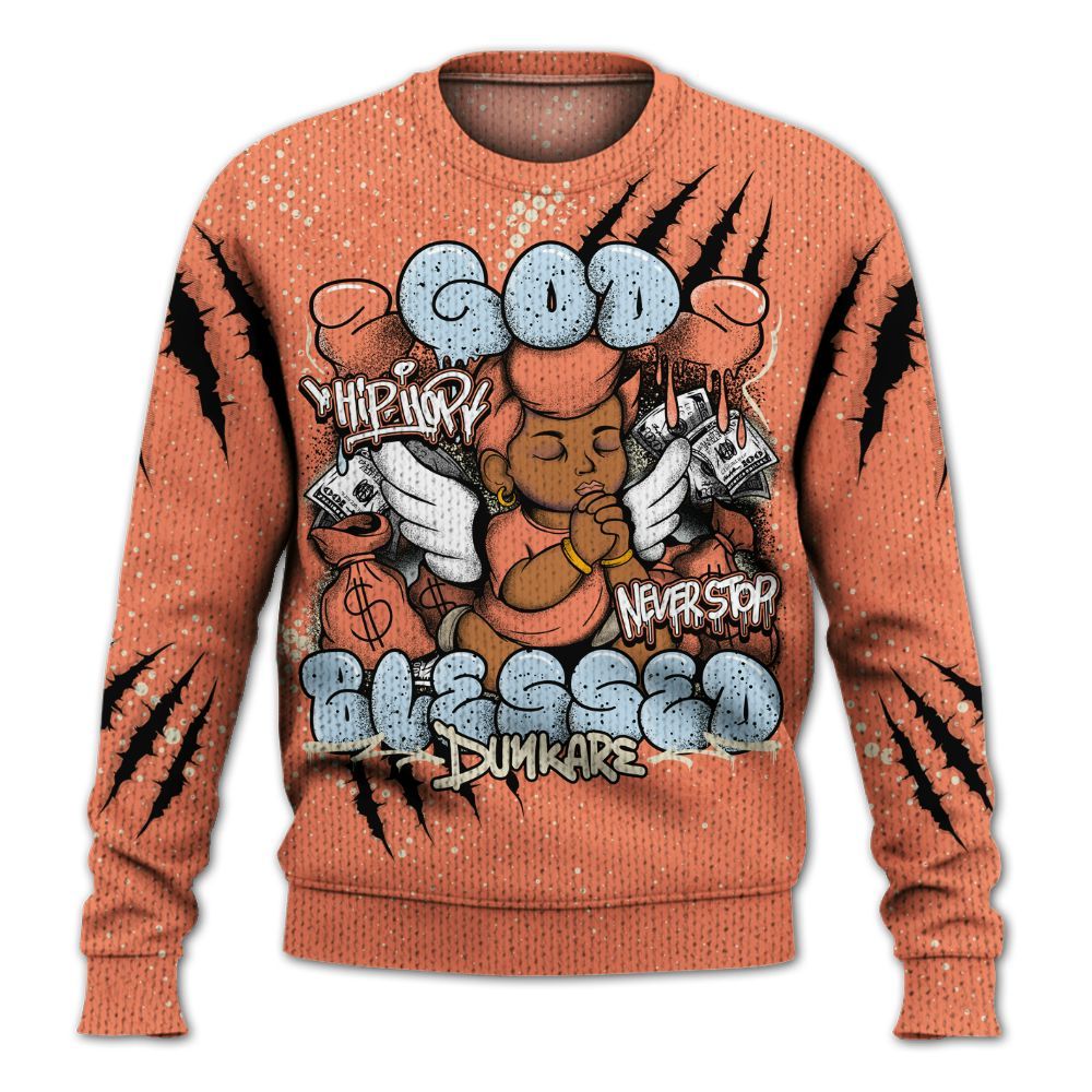 Sweater To Match DJ Khaled Crimson Bliss 5s - God Blessed Graphic