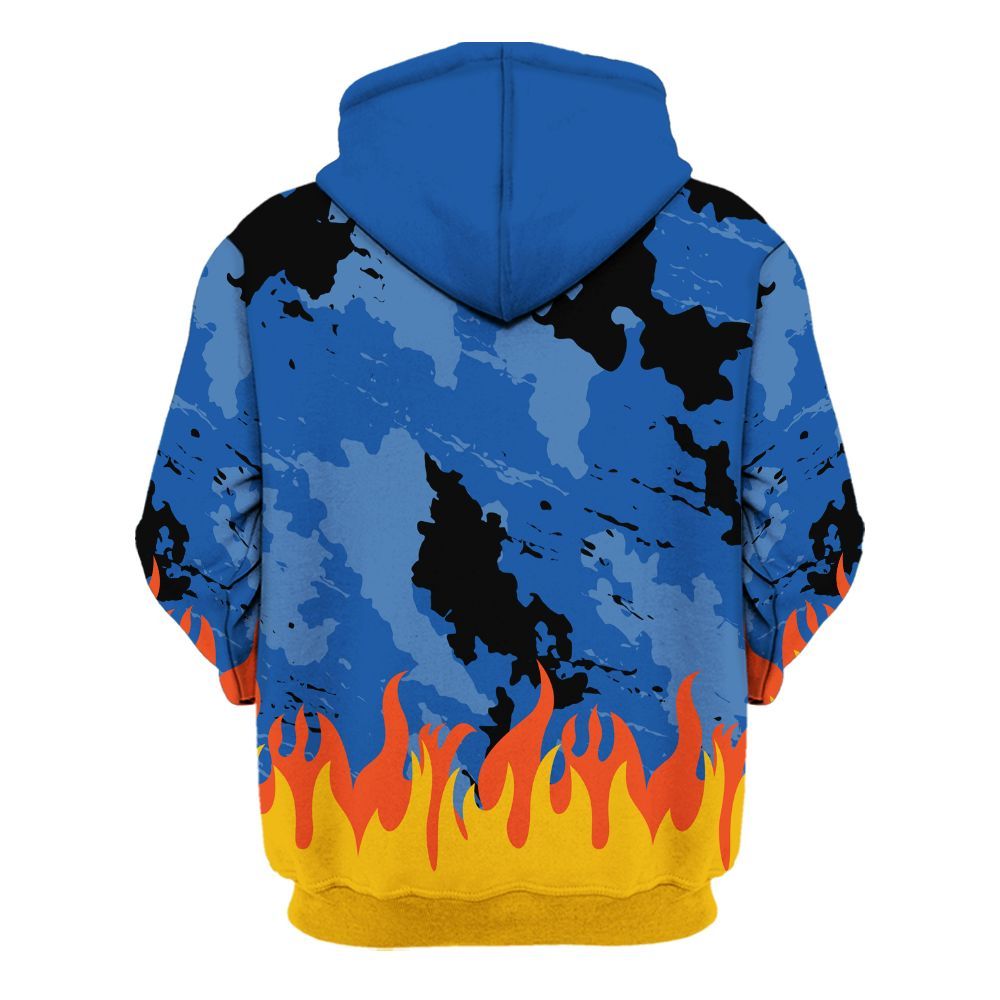 Hoodie To Match Low Space Royal 11s - Blooms Whisper Retro All Over Print