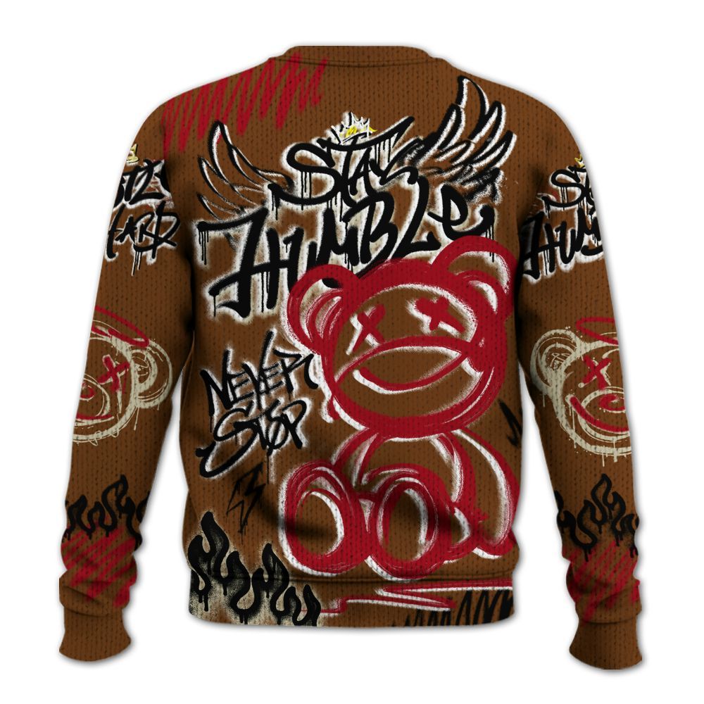 Knitted Sweater To Match Archaeo Brown 5s - Humble Drip Streetwear Graffity