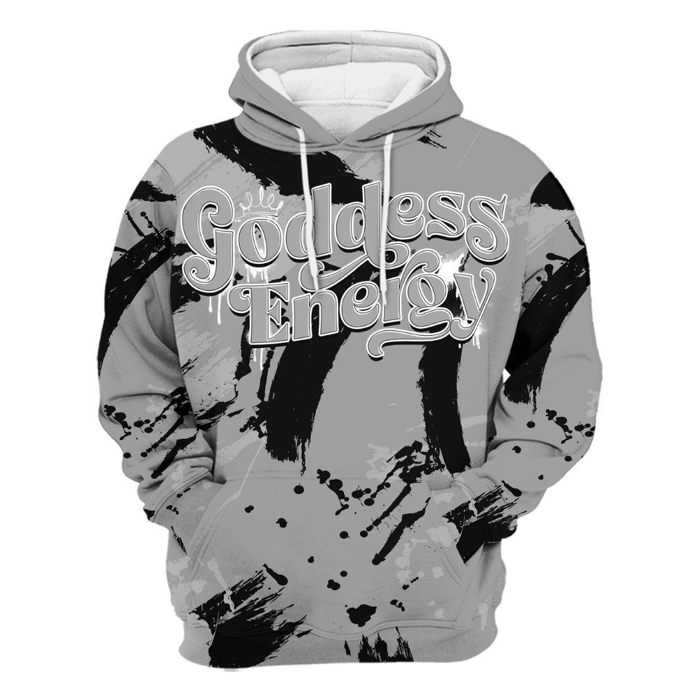Hoodie To Match Black Wolf Grey 12s - Goddess Energy Retro All Over Print