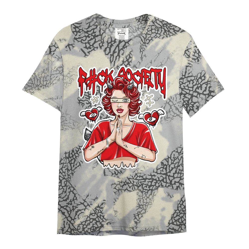 Shirt To Match Cement Grey 3s - F#ck Xociety Halftone All Over Print