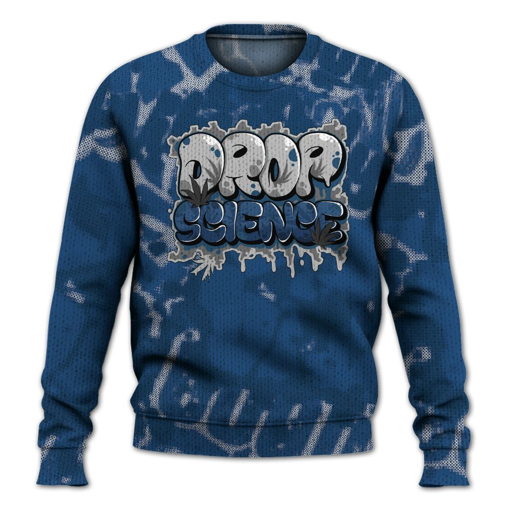 Knitted Sweater To Match High OG Midnight Navy 1s - Drop Science Street