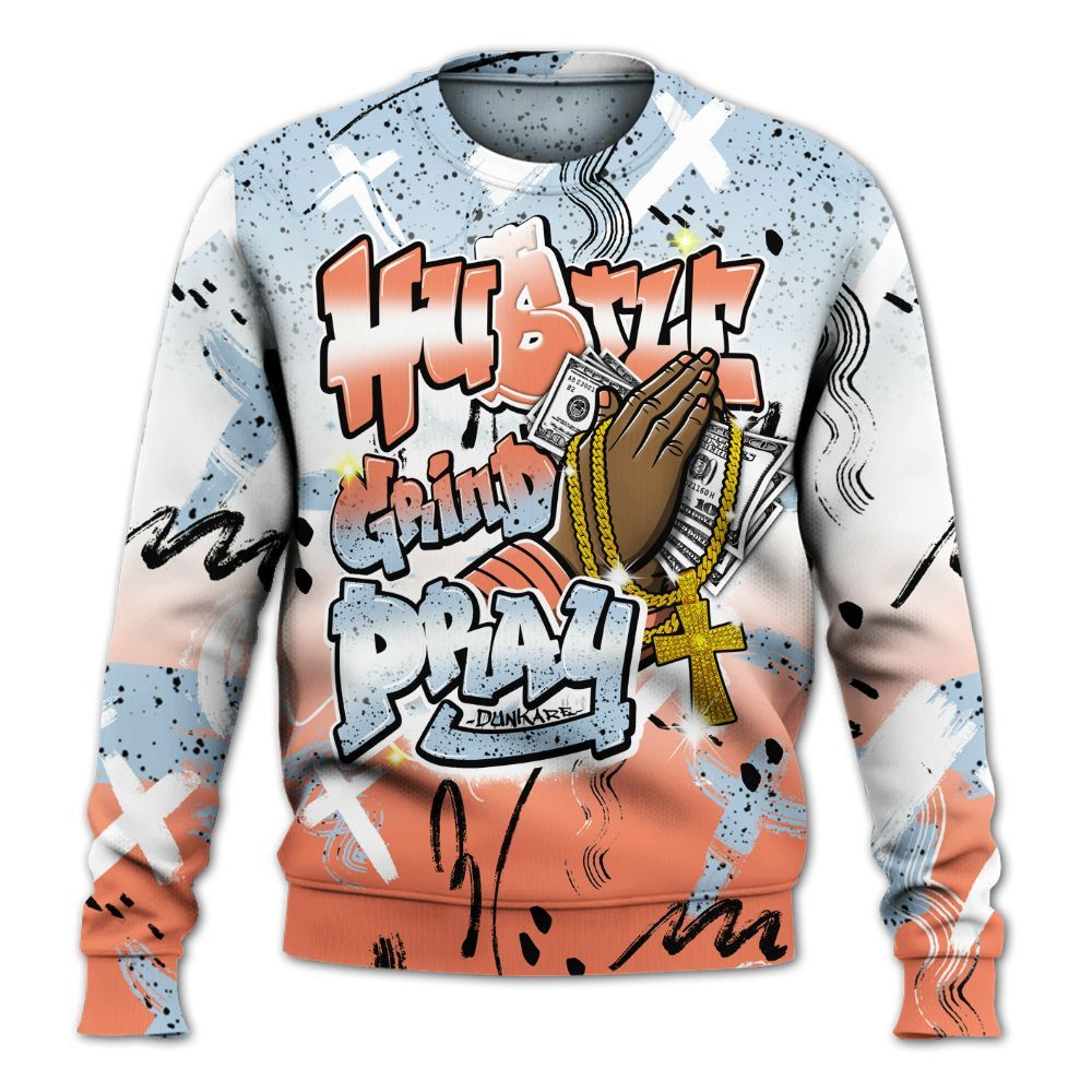 Sweatshirt To Match DJ Khaled Crimson Bliss 5s - Money Hustle Grind Pray All Over Print