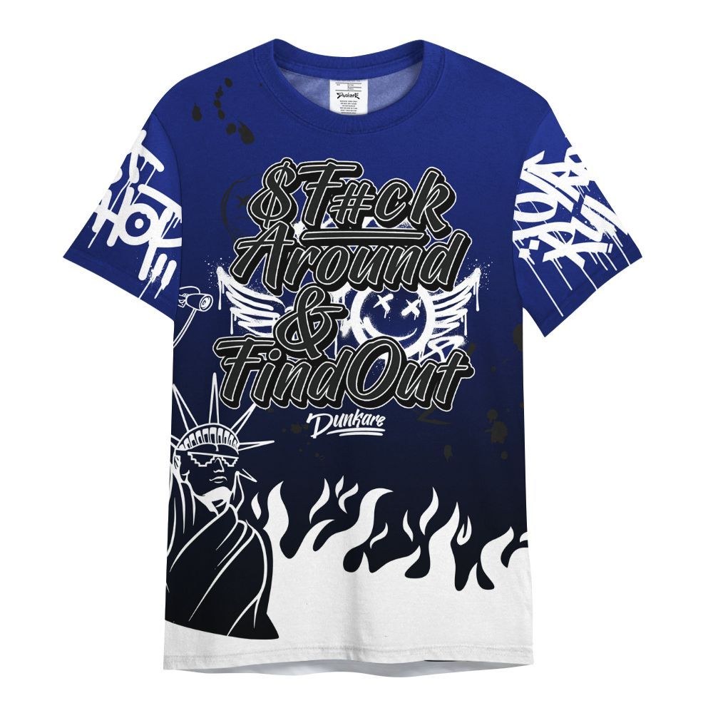 Shirt To Match Air Max Plus Black Racer Blue - Graphic Fck Around Find Out All Over Print