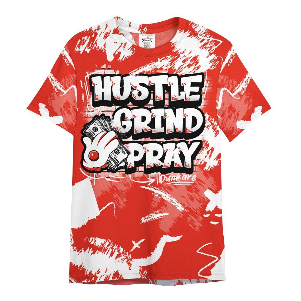 Shirt To Match Air Force 1 Low GS Valentine's Day - Hustle Grind Pray Retro All Over Print