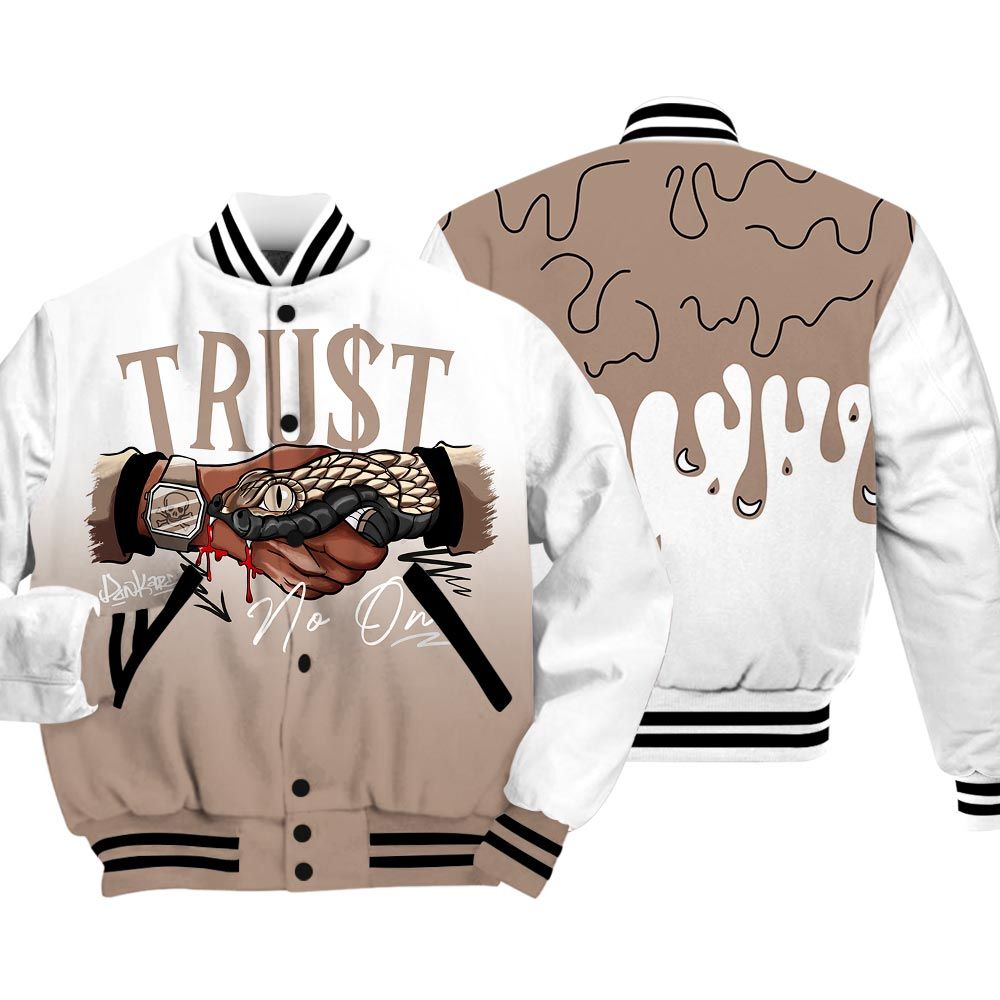 Varsity Jacket To Match Varsity Jacket Snake Trust No One Drip, OG Latte 1s - To Match Sneaker OG Latte 1s 2504 NCT
