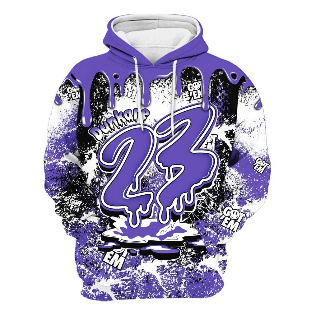 Hoodie To Match Field Purple 12s - Dripping 23 Drip All Over Print
