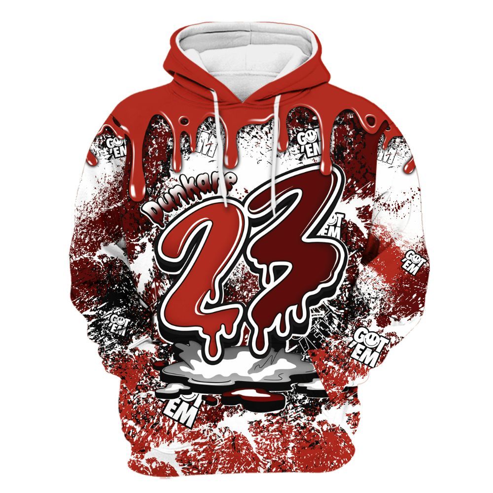 Hoodie To Match SP Firewood Orange 4s - Dripping 23 Drip All Over Print