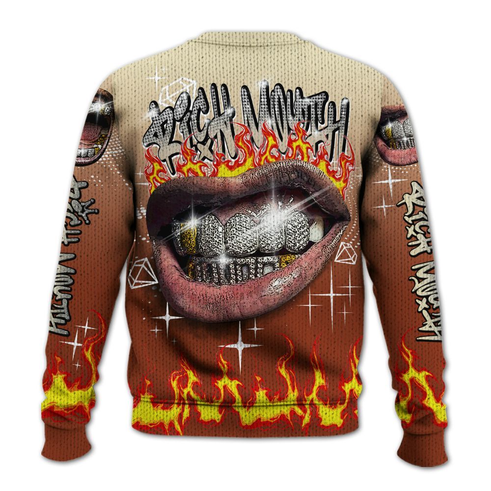 Knitted Sweater To Match Retro Eastside Golf 12s - Rich Mouth Fire Rap Retro 90s