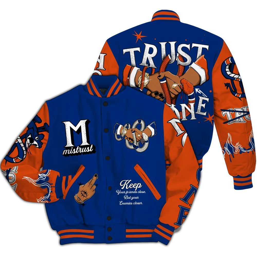 Varsity Jacket To Match Mid Knicks 1s - Trust No One Snake-Bite Street Style All Over Print