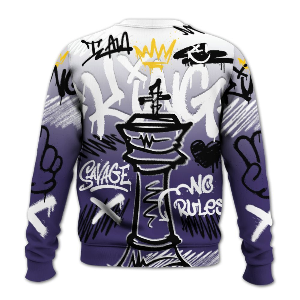 Sweatshirt To Match Retro Court Purple 13s - Street King Chess Streetwear All Over Print