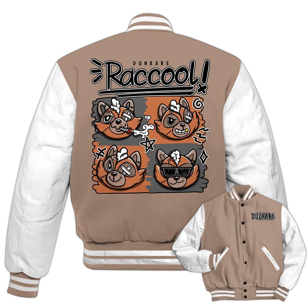 Varsity Jacket To Match OG Latte 1s - Raccool Raccoon Varsity Jacket Unisex