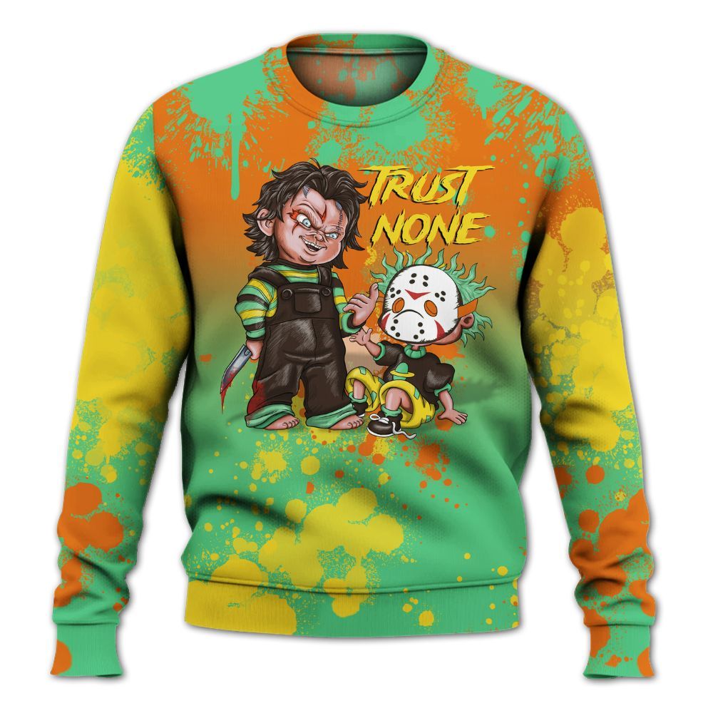 Sweatshirt To Match SB Dunk Low Tourmaline - Trust No One Scary All Over Print