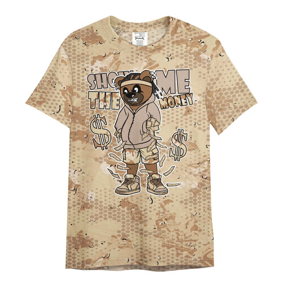 Shirt To Match Desert Camo 3s - Show Me Bear Banknotes Art All Over Print