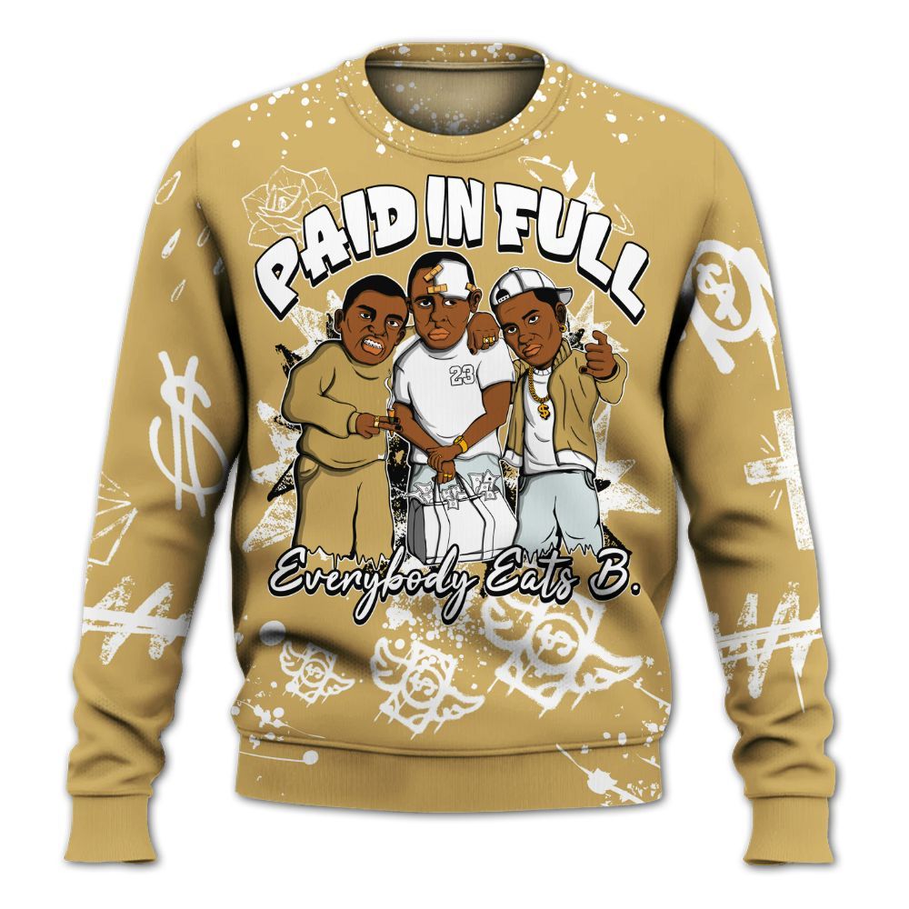 Sweatshirt To Match Craft Paris 6s - Everybody Paid In Full Crayon All Over Print