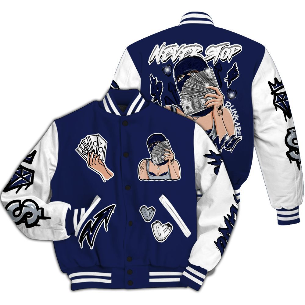 Varsity Jacket To Match Midnight Navy 11s - Hustling Unique All Over Print