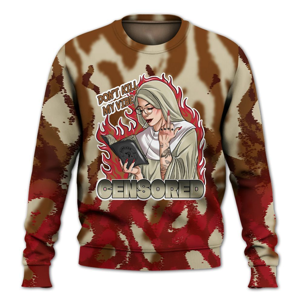 Sweatshirt To Match Archaeo Brown 5s - Censoredz Burn All Over Print