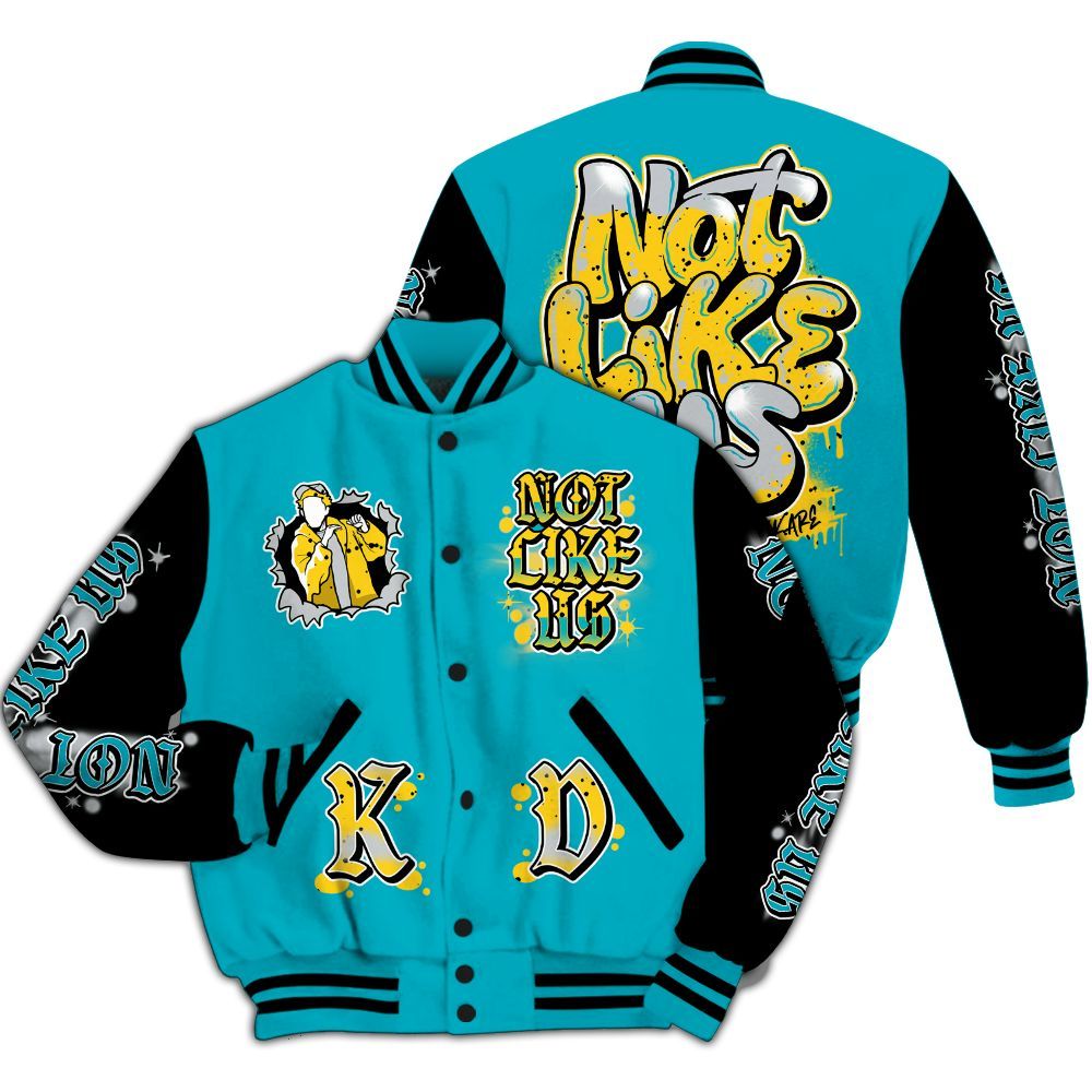 Varsity Jacket To Match Retro Aqua 5s - None Like Us Graphic All Over Print