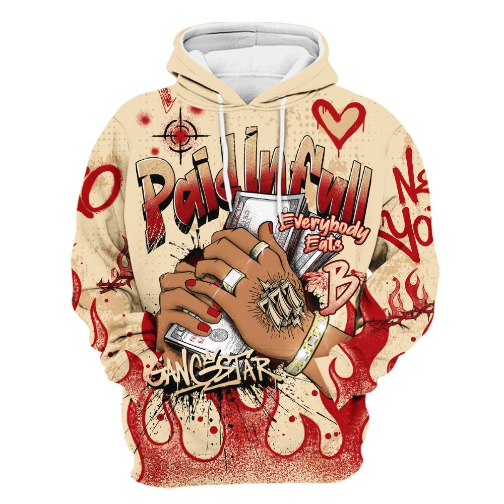 Hoodie To Match Dunk Low Strawberry Waffle - Lucky Money Paid In Full Graffiti All Over Print