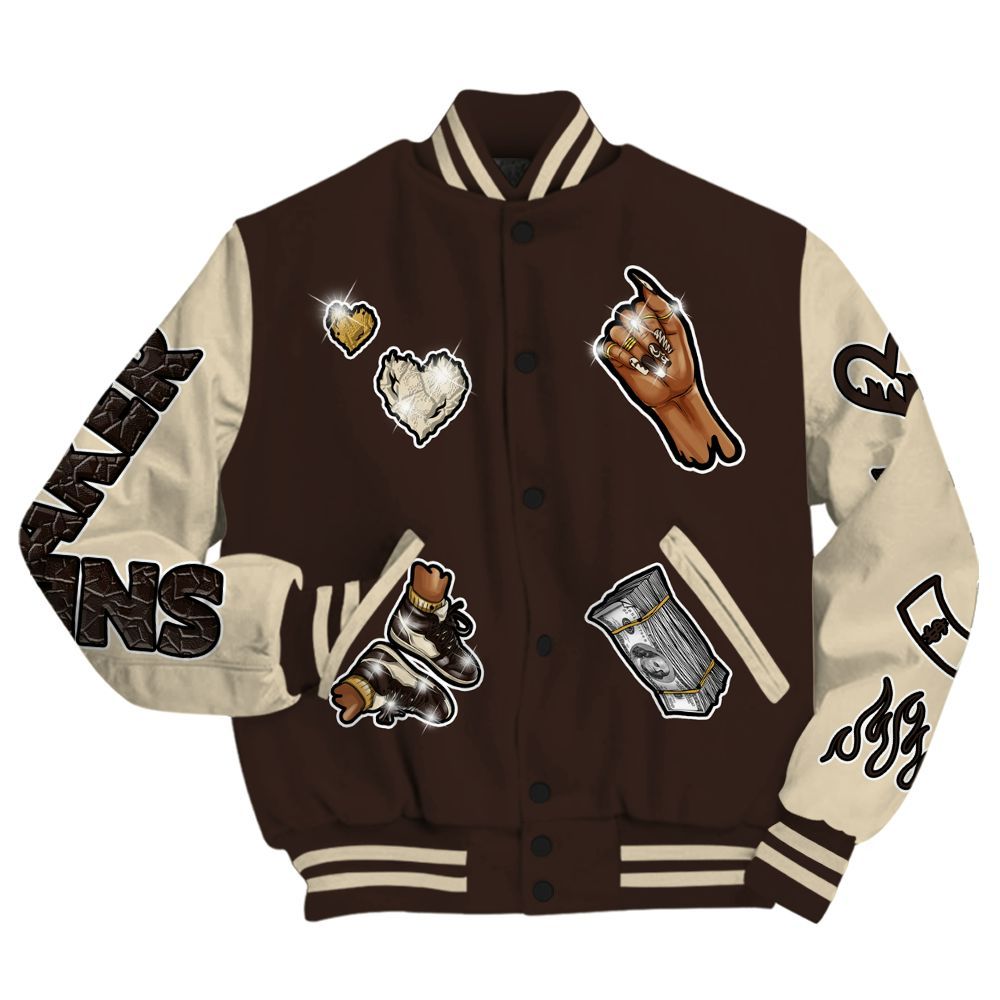 Varsity Jacket To Match 2025 Retro Earth 5s - Sneakerz Girlz All Over Print