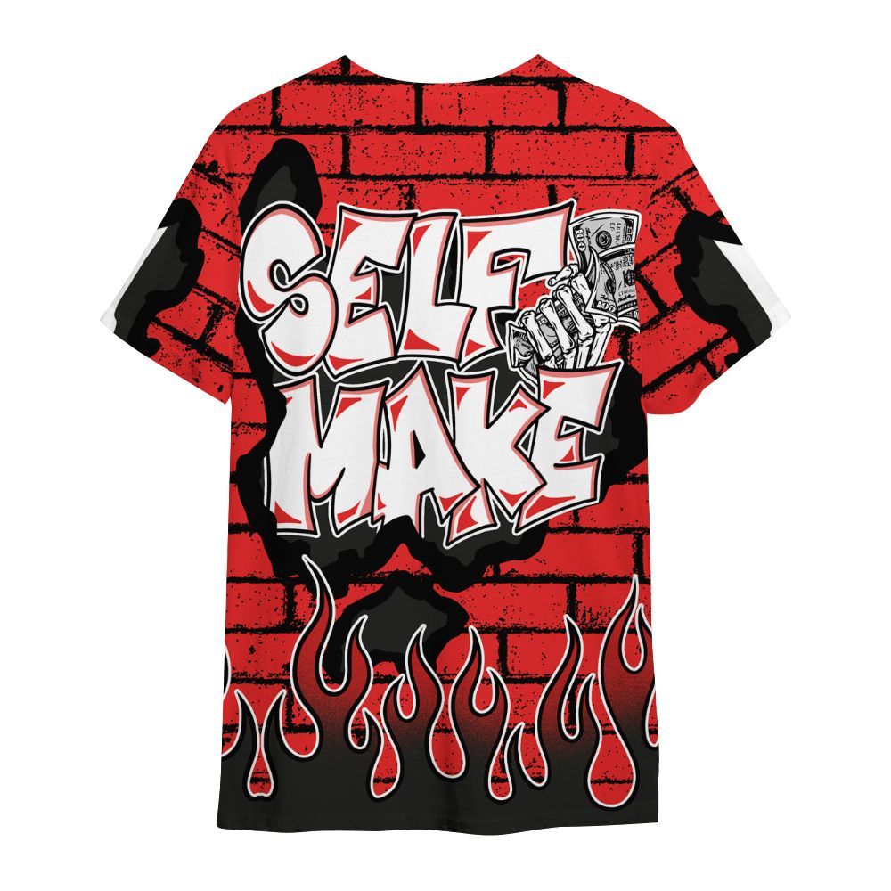 Shirt To Match Red Thunder 4s - Self Make Skeleton Crashed All Over Print