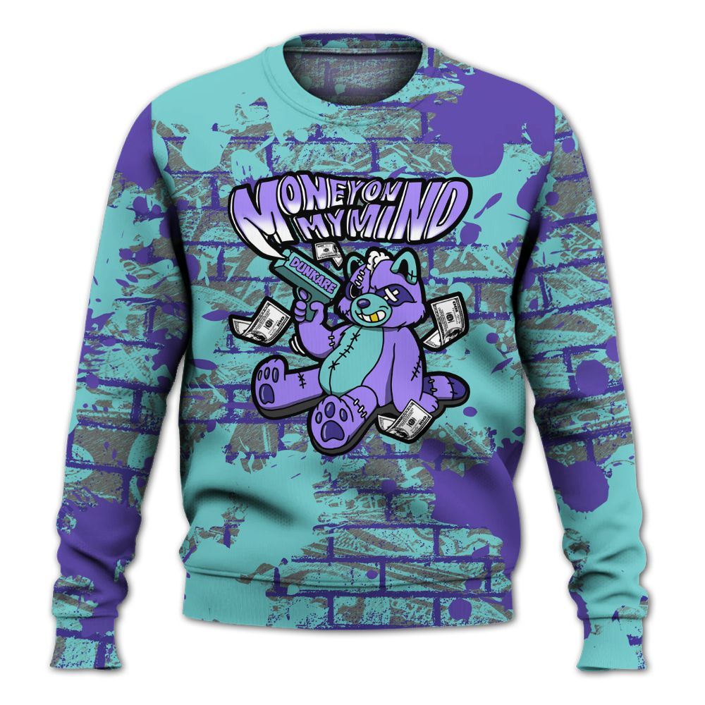 Sweatshirt To Match Low Hornets 1s - Money On My Mind Raccoon Brick All Over Print