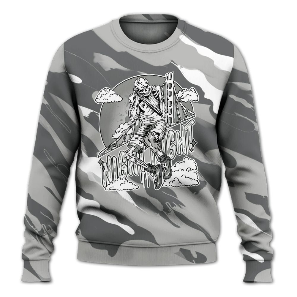 Sweatshirt To Match Retro Wet Cement 4s - Seeya Skeleton Colored All Over Print
