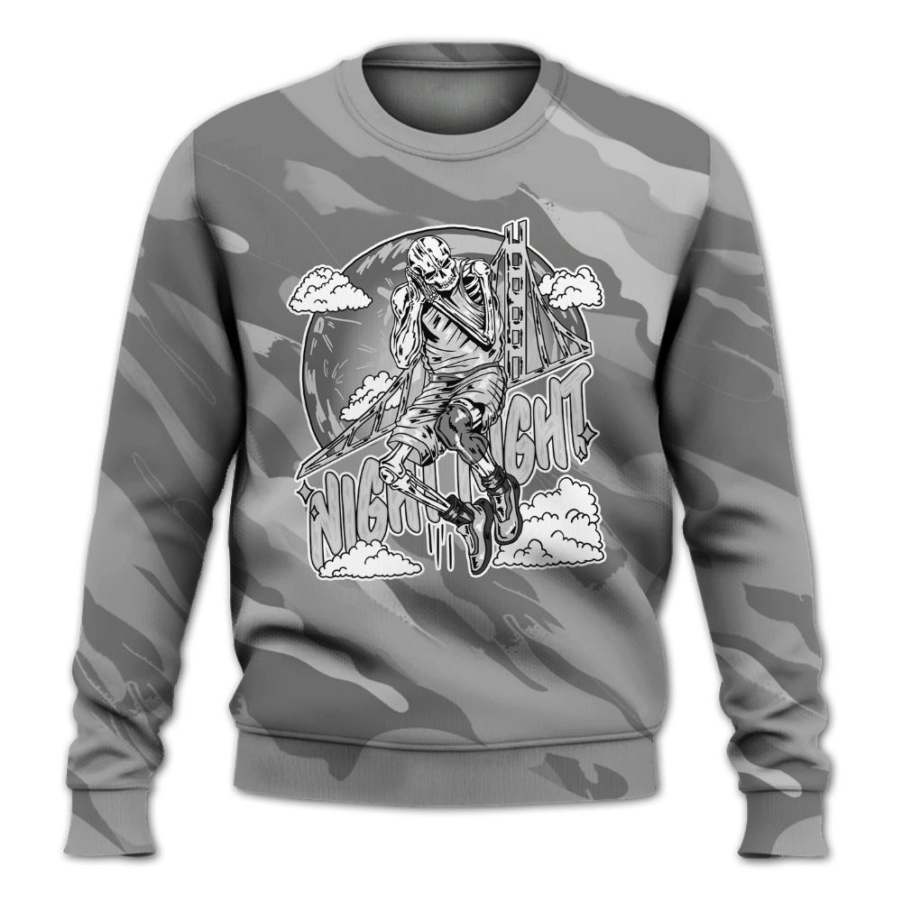 Sweatshirt To Match Black Wolf Grey 12s - Seeya Skeleton Colored All Over Print