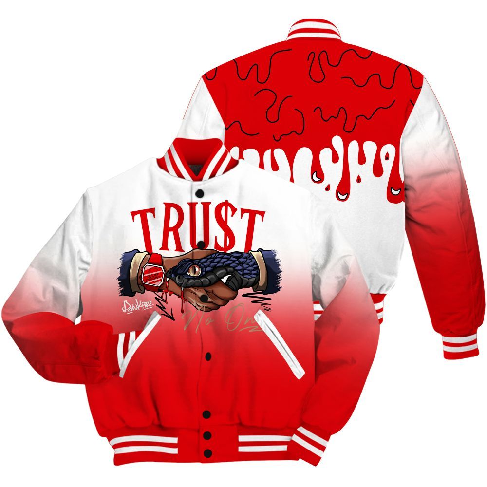 Varsity Jacket To Match Low OG Howard Bison 1s Shirt, Snake Trust No One Drip All Over Print