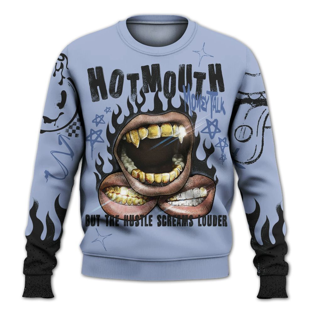 Sweatshirt To Match Black Metallic 5s - Mouth Burning Street Style All Over Print
