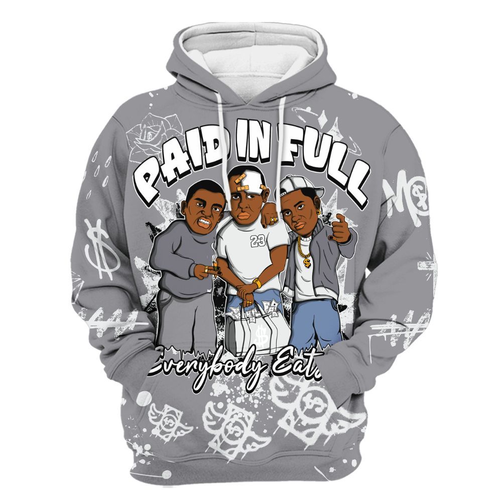 Hoodie To Match Low Cement Grey 11s - Everybody Paid In Full Crayon All Over Print