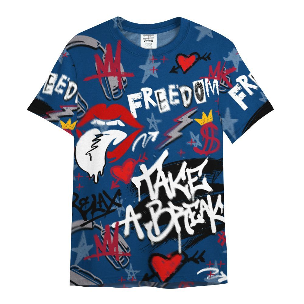 Shirt To Match Rare Air 4s - Take Break Freedom Graffiti Streetwear All Over Print