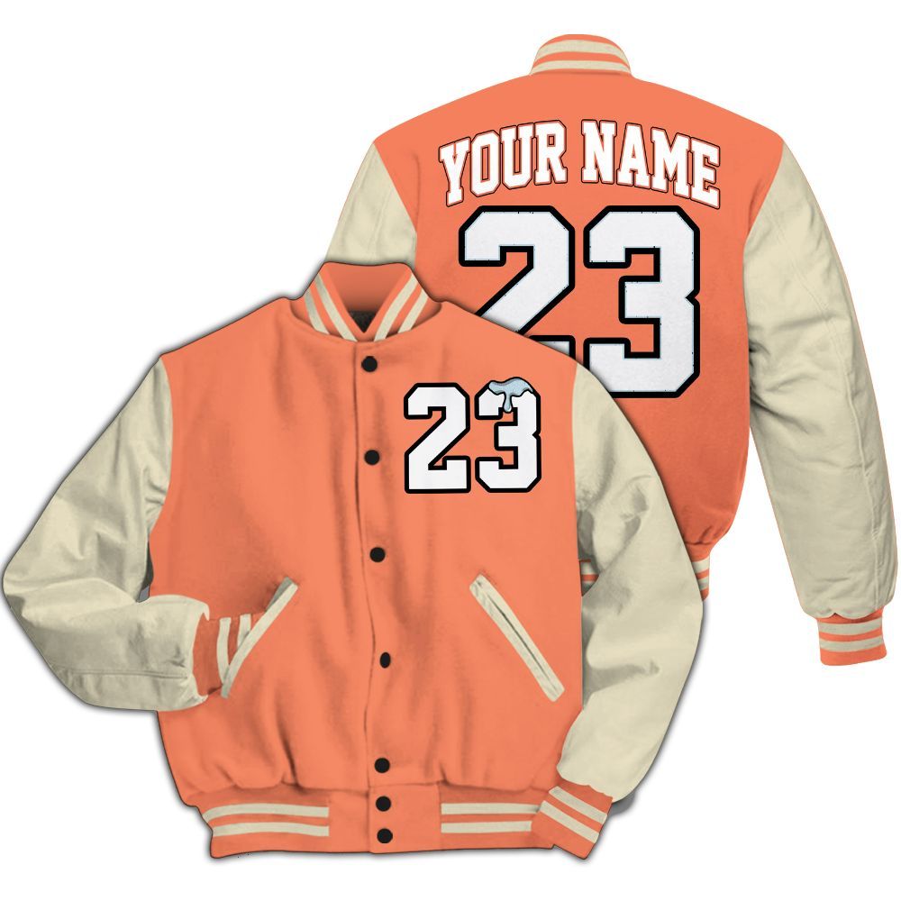 Varsity Jacket To Match DJ Khaled Crimson Bliss 5s - Custom Name Number 23 Drip All Over Print